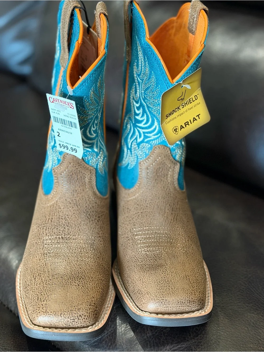 Ariat Kids Brown, Turquoise & Orange Western Boots